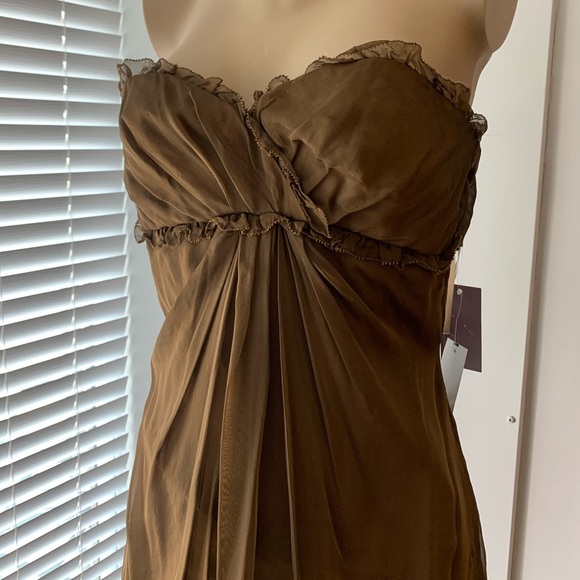 NWT Vera Wang Strapless Silk Dress - Picture 3 of 13
